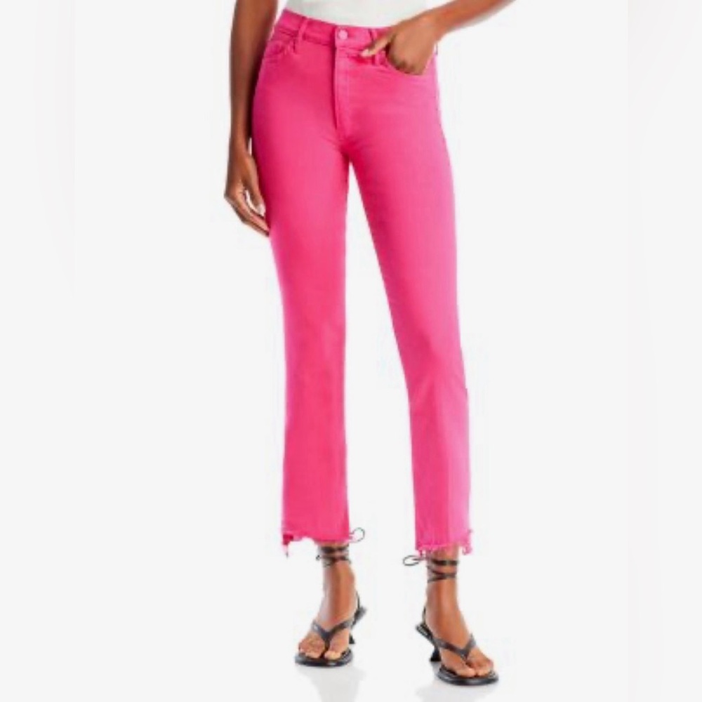 MOTHER Pink Cropped Ankle Jeans
